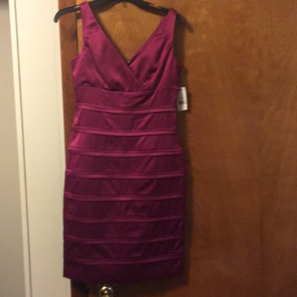 Wine colored bandage dress
